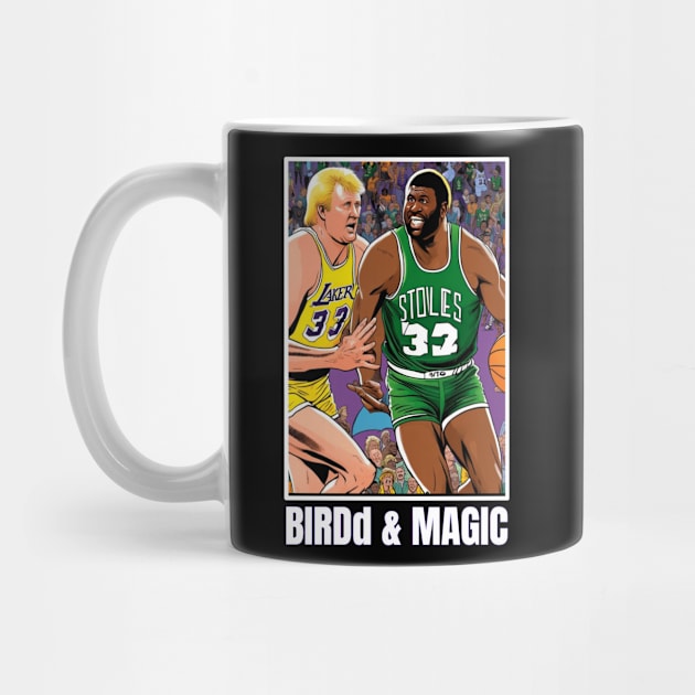 Larry Bird and Magic Johnson victor illustration design by Nasromaystro